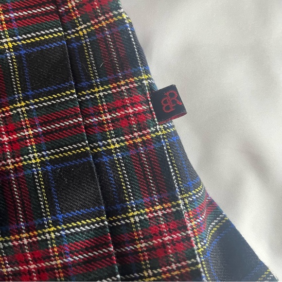 Royal Bones Daang Goodman Tripp Tartan Plaid Black Pleated Tulle Mini Skirt Sz M - Picture 7 of 10